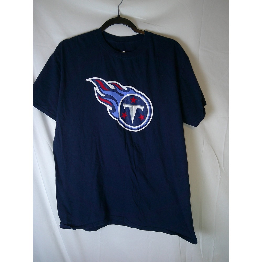 Mens Tennessee Titans NFL Football Navy Blue Fanatics T Shirt Size XL AJ Brown